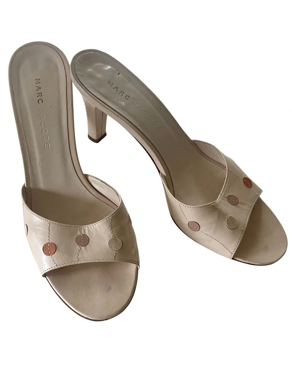 Vintage Marc Jacobs Polka Dot Open-Toe Heeled Mules 7.5